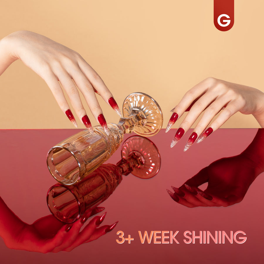 Gellen Gel Polish - 6 Colors Glassy Gel Sheer Red Grey Leaf Yellow Amber Brown Burgundy Gel Polish Set Soak Off UV Cure DIY Nail Art Gifts for Christmas