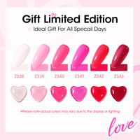 Gellen Nail Polish, Quick Air Dry 6 Colors Nail Lacquer Set Romantic Pink Nail Polish Set for Nail Manicure DIY Art Home, No UV Light Needed, 0.33 Fl.oz