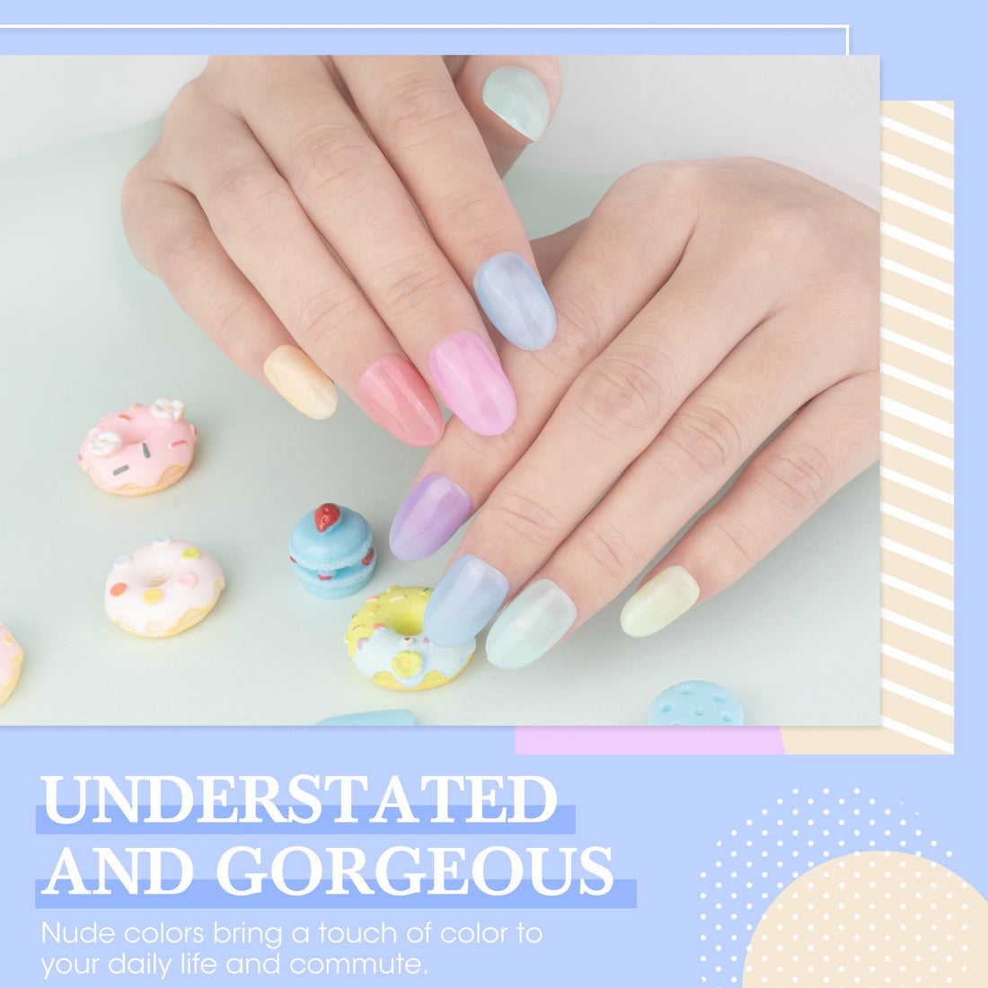 Perfect Summer Gel Nail Polish, 12 Colors Gel Polish Macaron Nude Sheer Soak Off UV Nail Polish Gel, Manicure DIY Salon Nail Art Gift for Women Girls