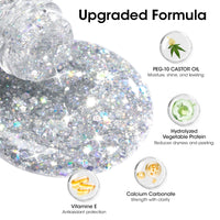 Gellen Nail Polish, Quick Dry 3 Colors Glitter White Sliver Gold Nail Polish Set Xmas Halloween Nail Lacquer Set, Gift for Women Home Nail Art, No UV Light Needed, 0.33 Fl.oz