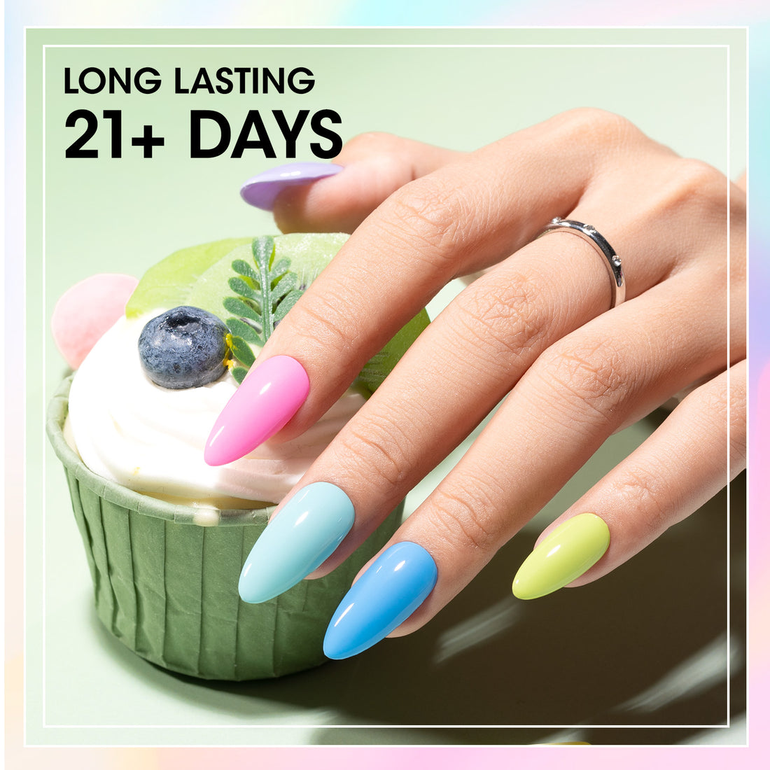 Gellen Nail Polish, Quick Air Dry 6 Colors Nail Lacquer Set Neon Colorful Nail Polish Set for Nail Manicure DIY Art Home, No UV Light Needed, 0.33 Fl.oz