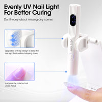Gellen Portable Mini UV Light for Gel Nails, Handheld UV Nail Lamp with Base, 3 Timer Settings & LCD Display, Fingernails Curing Nail UV Light