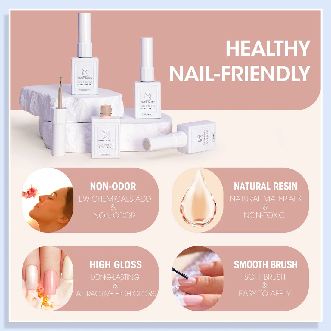 Perfect Summer Gel Nail Polish, 12 Colors Gel Polish Morandi Gray Nude Pink Soak Off UV Nail Polish Gel, Manicure DIY Salon Nail Art Gift for Women Girls