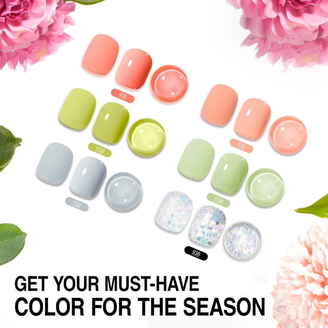 Candy Lover Nail Gel Polish, 6 Colors Flower Red Green Gel Polish Set, Soak Off UV LED Needed Nail Gel Set, Nail Art Gift for Women DIY Manicure