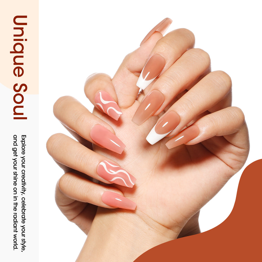 Gellen Nude Gel Nail Polish and Pastel Pink Gel Polish, 10ml Sparkle Silver Nail Polish Soak Off No Wipe UV Gel for Nail Art Salon Manicure DIY, Christmas Gifts for Women