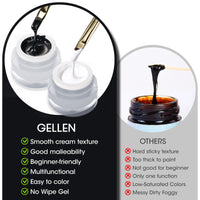 Gellen Black & White Nail Painting Gel, Metal Platinum Reflective Painting Gel Polish for Nails Drawing French-tip Floral Painted Liner Soak off UV/LED Cured for Salon DIY Nail Art