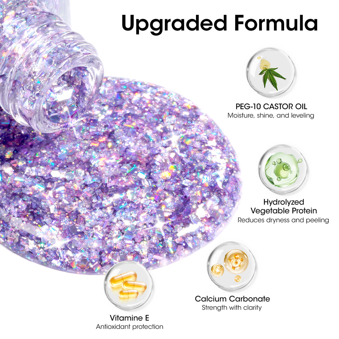 Gellen Nail Polish, Quick Dry 3 Colors Glitter Sliver Pink Green Nail Polish Set Xmas Halloween Nail Lacquer Set, Gift for Women Home Nail Art, No UV Light Needed, 0.33 Fl.oz