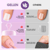 Gellen Soft Gel Toenail Tips, 12 Sizes Full Cover Press On Toenails, 300pcs Matte Short Square Fake Toe Nails Easy Handle for Fast Pedicure