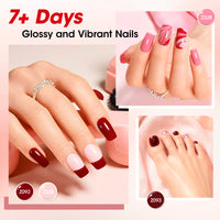 Gellen Quick Dry Nail Polish, 6Colors Nude & Burgundy Romantic Collection Regular Nail Polish Set No UV Light Needed for Finger Toe & Fake Nails Home Salon DIY Nail Art