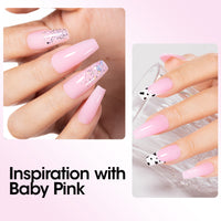 Gellen Poly Gel Nail Extension Gel, 60g Baby Pink Builder Nail Gel Long Lasting Trendy Nail Art Design for Salon Manicure Beginner Easy DIY