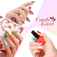Candy Lover Gel Nail Polish Kit, 12 Colors Rainbow Collection Nail Gel Kit with Greeting Card & 72W UV Nail Lamp, Salon Quality Long-lasting Gel Polish Set, Gift for Girl Women DIY Manicure