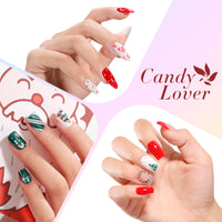 Candy Lover Gel Nail Polish Kit, 12 Colors Christmas Collection Nail Gel Kit with Greeting Card & 72W UV Nail Lamp, Salon Quality Long-lasting Gel Polish Set, Gift for Girl Women DIY Manicure