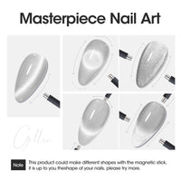 Gellen Cat Eye Gel Nail Polish, 18ml Gel Polish with Magnet Stick, Magnetic Shimmer Glitter Holographic Nail Polish Soak Off LED Gel for Nail Art DIY, Diamond Silver