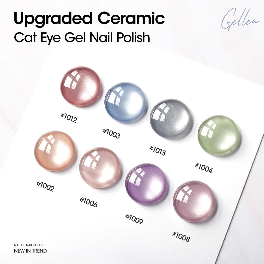 Gellen 18ML Cat Eye Gel Nail Polish, Pale Vine Color Gel Polish with Magnet Stick, Glitter Reflective Magnetic UV Gel Nail Polish for Nail Art Salon