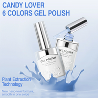 Candy Lover Gel Nail Polish, Blue Colors Gel Nail Polish Set, Blue White Glitter Gel Polish