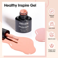 Gellen Nude Gel Nail Polish, 6 Colors Pink Nude Gel Polish Set Skin Tones Neutral Soak Off Nail Gel Kit for All Seasons Nail Art Home Diy Manicure