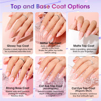 Gellen 71Pcs Gel Nail Polish Kit with 54W UV Light, 32Colors Mist & Sparkle All Seasons Hema-Free Gel Polish Set with 5pcs Functional Gel Top Base Coat, Nail Art Salon Manicure for Women