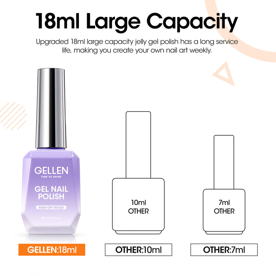 Gellen Gel Nail Polish, 18ml Orange Nail Polish Soak Off UV LED Nail Gel Polish Nail Art Manicure Salon at Home DIY Gel, Christmas Gifts for Women Girls