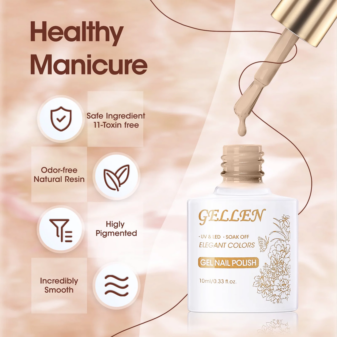 Gellen Gel Nail Polish Kit, 6 Colors White Pink Gel Polish Set, Soak o ...
