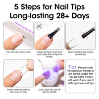 Gellen 100ML Nail Glue Gel for Nail Tips, 4-in-1 UV Light Needed Nail Gel As Base Gel, As Rhinestone Glue for Nail Art, As Nail Tips Glue for Press on Acrylic and False Nails and As Strengthener Gel