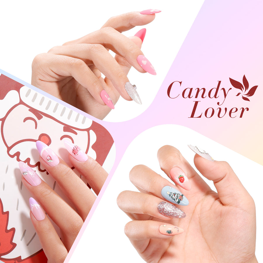 Candy Lover Gel Nail Polish Kit, 12 Colors Macaron Collection Nail Gel Kit with Greeting Card & 72W UV Nail Lamp, Salon Quality Long-lasting Gel Polish Set, Gift for Girl Women DIY Manicure