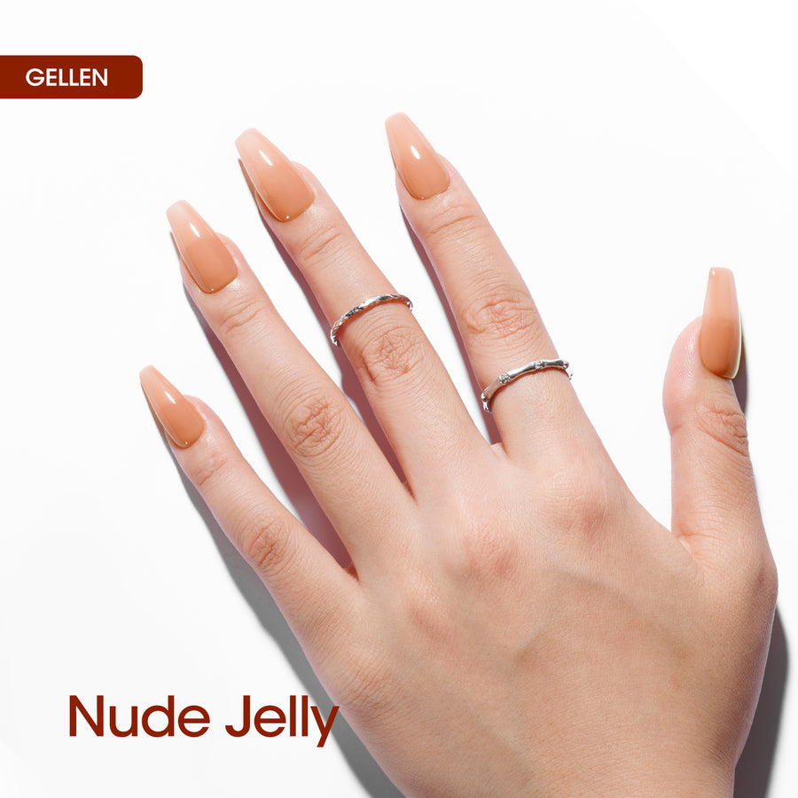 Gellen Nude Gel Nail Polish and Pastel Pink Gel Polish, 10ml Sparkle Silver Nail Polish Soak Off No Wipe UV Gel for Nail Art Salon Manicure DIY, Christmas Gifts for Women