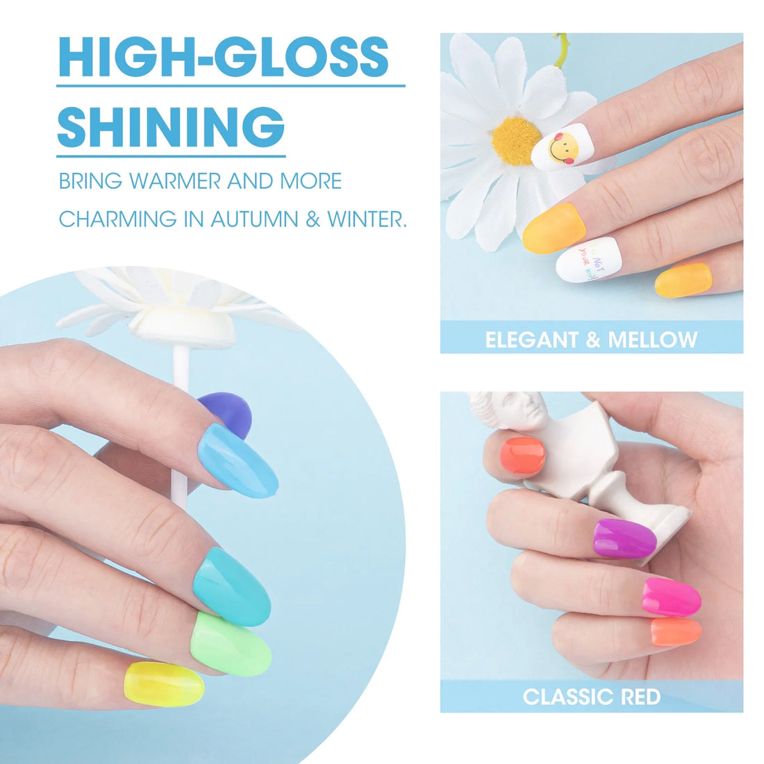 Perfect Summer Gel Nail Polish, 12 Colors Gel Polish Neon Rainbow Soak Off UV Nail Polish Gel, Manicure DIY Salon Nail Art Gift for Women Girls