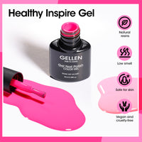 Gellen Pink Gel Nail Polish, 6 Colors Hot Pink Baby Pink White Gel Polish Set Neon Pink Light Pink Soak Off Nail Gel Kit for Valentine's Day Nail Art Home Diy Manicure