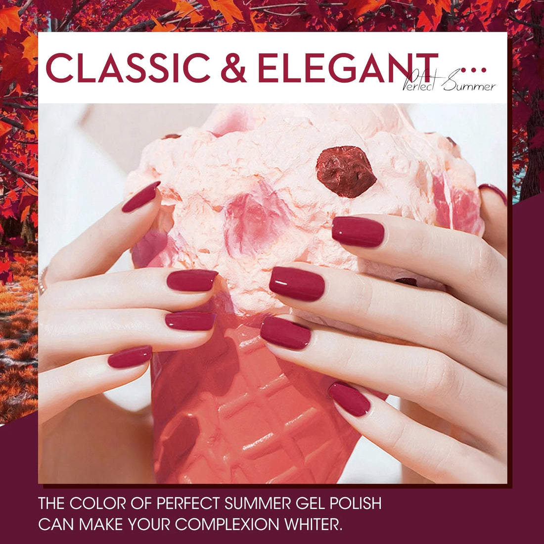 Perfect Summer Gel Nail Polish, 12 Colors Gel Polish Classic Full Color Soak Off UV Nail Polish Gel, Manicure DIY Salon Nail Art Gift for Women Girls