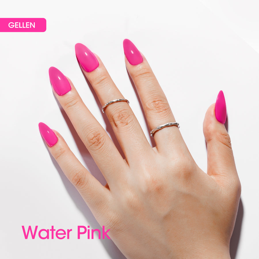 Gellen Bright Pink Gel Nail Polish and Water Pink Gel Polish, 10ml Sparkle Silver Nail Polish Soak Off No Wipe UV Gel for Nail Art Salon Manicure DIY, Christmas Gifts for Women