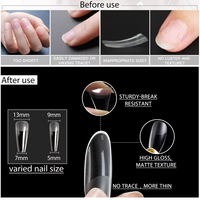Gellen Nail Tips and Glue Gel Kit, False Nail Kit Easy Nail Extension Set with 240Pcs Full Matte Almond Gel Nail Tips, Nail Glue Base Gel and LED Nail Lamp