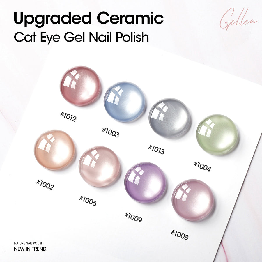 Gellen 18ML Cat Eye Gel Nail Polish, Plum Pink Color Gel Polish with Magnet Stick, Glitter Reflective Magnetic UV Gel Nail Polish for Nail Art Salon