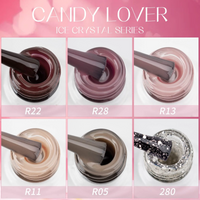 Candy Lover Jelly Gel Nail Polish, 6 Sheer Nudes Milky Pink Glitter Colors Gel Polish Kit with Top Coat and Base Coat, UV Gel Polish, No Wipe Nail Polish