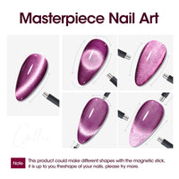 Gellen Cat Eye Gel Nail Polish, 18ml Gel Polish with Magnet Stick, Magnetic Shimmer Glitter Holographic Nail Polish Soak Off LED Gel for Nail Art DIY, Wine Purple