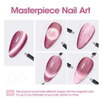 Gellen Cat Eye Gel Nail Polish, 18ml Gel Polish with Magnet Stick, Magnetic Shimmer Glitter Holographic Nail Polish Soak Off LED Gel for Nail Art DIY, Rose Pink