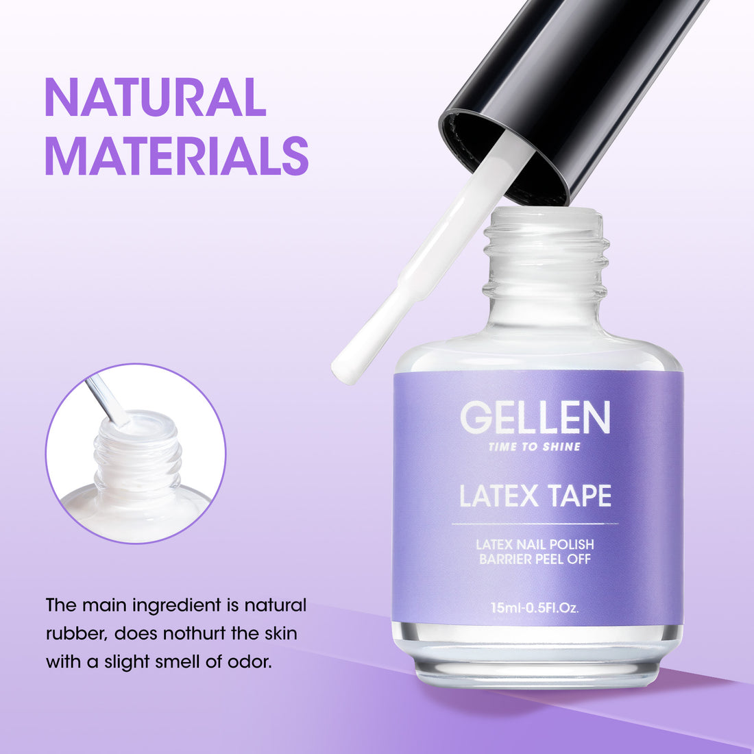 Gellen Gel Nail Polish Remover Latex Tape Kit, Gel Polish Latex Tape Peel off for Nails, Gel Remover Kit Cuticle Guard for Nail Art Liquid Latex Barrier Protector, 2Pcs 15ML