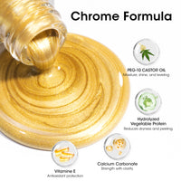 Gellen Nail Polish, Quick Dry 3 Colors Metallic Sliver Gold & Base Top Strengthener 3-in-1 Nail Polish Set Xmas Halloween Nail Lacquer Set, Gift for Women Home Nail Art, No UV Light Needed, 0.33 Fl.oz