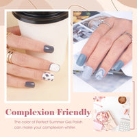 Perfect Summer Gel Nail Polish, 12 Colors Gel Polish Morandi Gray Nude Pink Soak Off UV Nail Polish Gel, Manicure DIY Salon Nail Art Gift for Women Girls