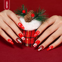 Gellen Red Gel Nail Polish Set, 6 Colors Winter Christmas Burgundy Red Bloody Red Glitter Gel Polish, No Wipe Soak Off Glossy UV Gel for DIY Nail Art Salon Manicure, 10ml/0.33oz