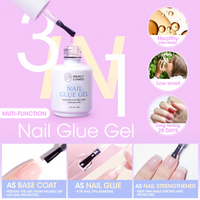 Perfect Summer Nail Tips and Glue Gel Kit, 504Pcs Short-coffin False Nail Tips, 3 in 1 Nail Glue Gel, UV Nail Lamp, Gel Nail Extension Kit, Acrylic Nail Kit