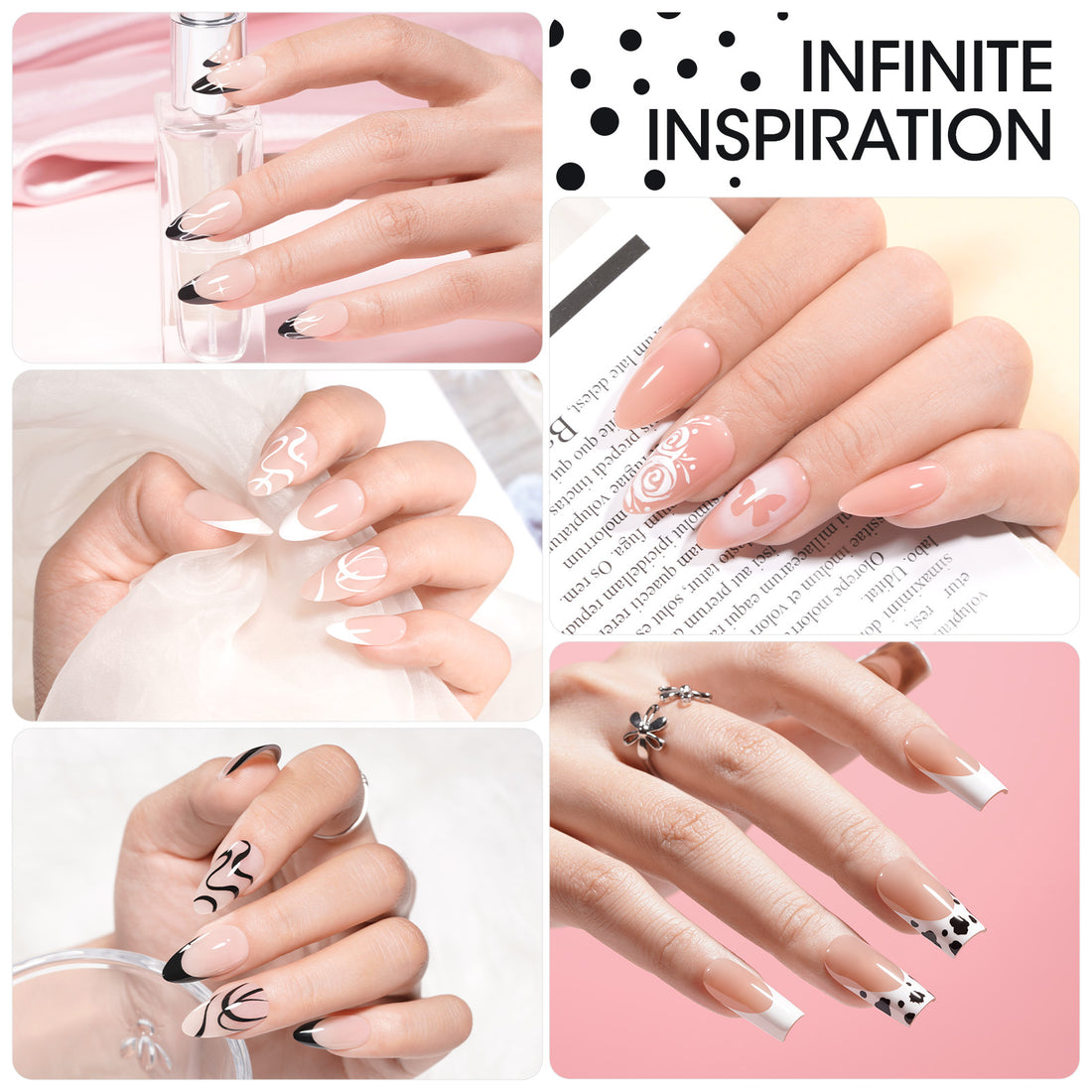 Gellen Black & White Nail Painting Gel, Metal Platinum Reflective Painting Gel Polish for Nails Drawing French-tip Floral Painted Liner Soak off UV/LED Cured for Salon DIY Nail Art