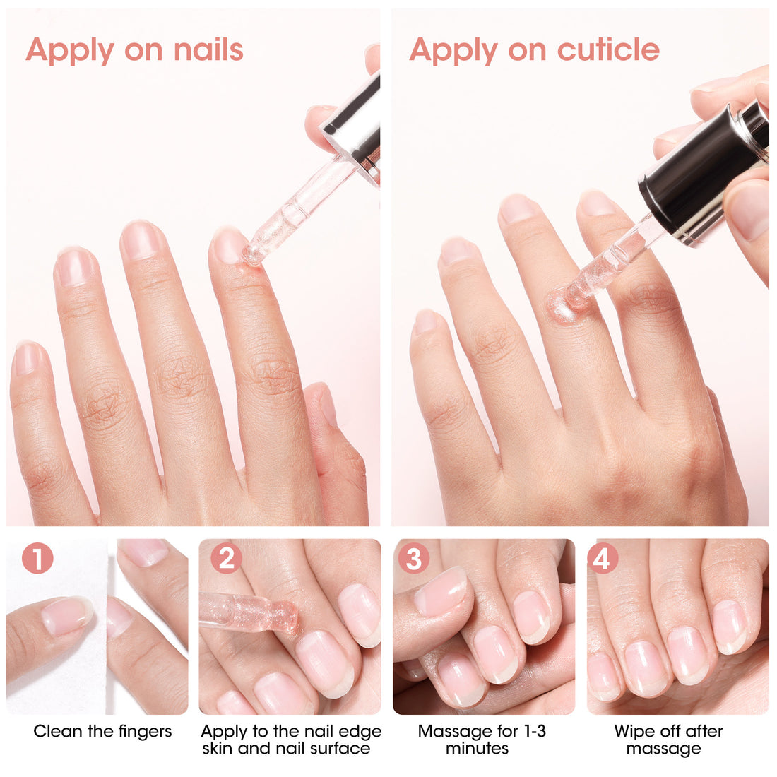 Gellen Nail Cuticle Oil for Growth and Strength, 15ml Vitamin E Nail Nourishing Oil for Hydrating, Moisturizing, Strengthening, Cuticle and Skin Nail Care for Women, Jasmine Scent, Nude Pink Shimmer