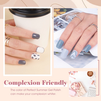 Perfect Summer Gel Nail Polish Set, 12 Colors Gel Polish, Gray Nude Shellac Nail Polish Set, Nail Art Soak Off LED Gel Nail Kit, DIY Home Salon Manicure Gifts for Women Girls