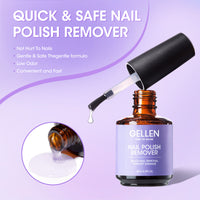 Gellen Gel Nail Polish Remover Kit, Gel Polish Remover for Nails in 3-5 Minutes, Gel Polish Remover for Nails Strengthener Quick Effective Removal, 2Pcs 15ML