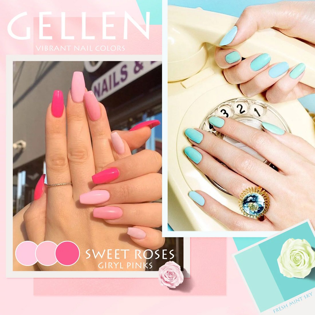 Gellen 12 Colors Bright and Pastels Gel Nail Polish Starter Kit - with 72W UV/LED Nail Lamp