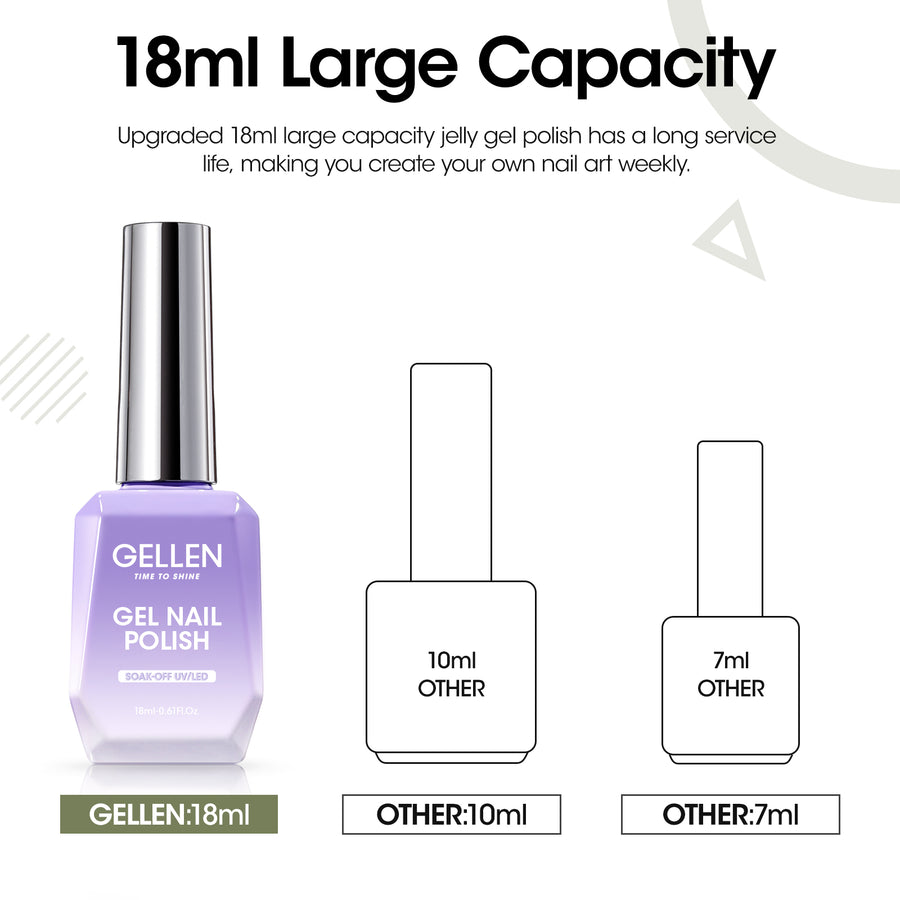 Gellen Gel Nail Polish, 18ml Sage Green Nail Polish Soak Off UV LED Nail Gel Polish Nail Art Manicure Salon at Home DIY Gel, Christmas Gifts for Women Girls
