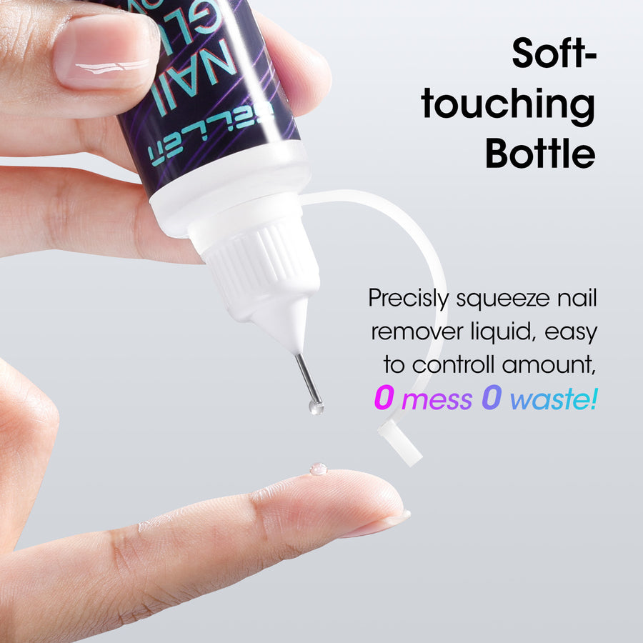 Gellen Nail Glue Remover, 20ML Needle Nozzle Non-Acetone Gel Nail Glue Remover for Press On Nails, Easy Remove Solid Nail Glue Gel On Fake Nail Tip