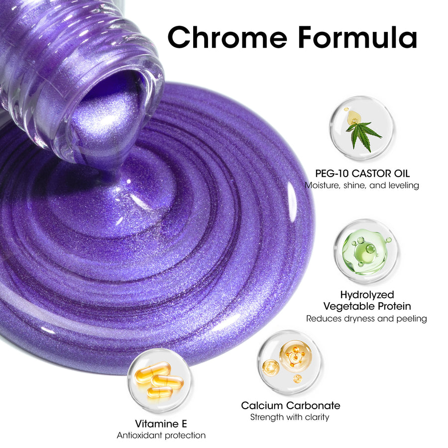 Gellen Nail Polish, Quick Dry 3 Colors Metallic Purple Blue & Base Top Strengthener 3-in-1 Nail Polish Set Xmas Halloween Nail Lacquer Set, Gift for Women Home Nail Art, No UV Light Needed, 0.33 Fl.oz