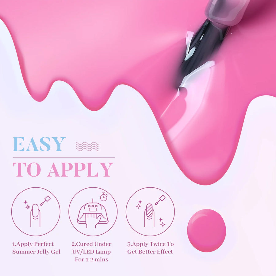 Perfect Summer Gel Nail Polish, 12 Colors Gel Polish Macaron Nude Sheer Soak Off UV Nail Polish Gel, Manicure DIY Salon Nail Art Gift for Women Girls