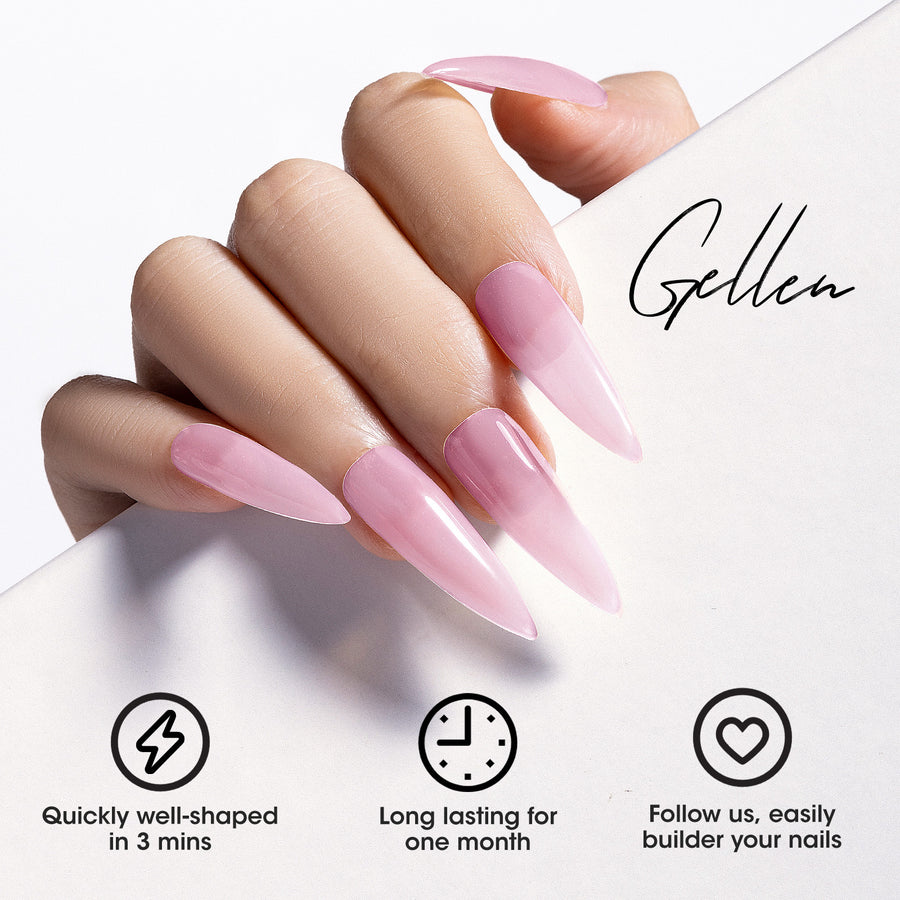 Gellen Builder Nail Gel, 4 Colors Nail Extension Gel Set Baby Pink, Nude Purple, Rose, Brown Hard Gel Builder Nail Extension for Nail Art